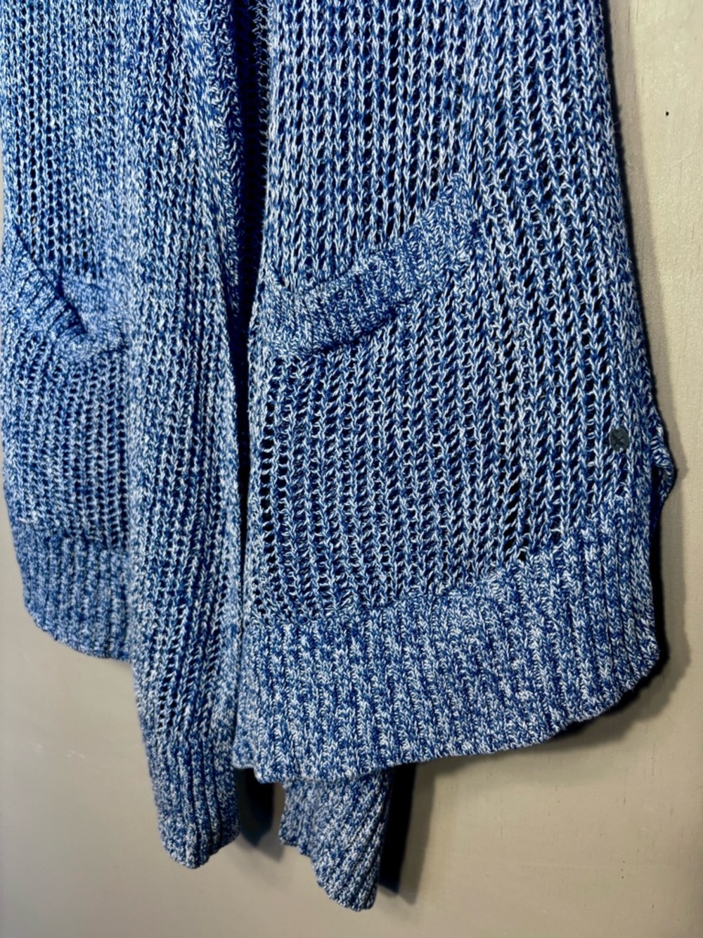 EDDIE BAUER Blue Loose-Knit Sweater Cardigan - Picture 6 of 8